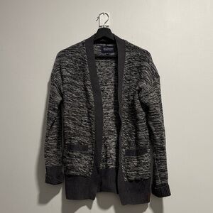 Simons Black & Gray Marled Open-Front Cardigan